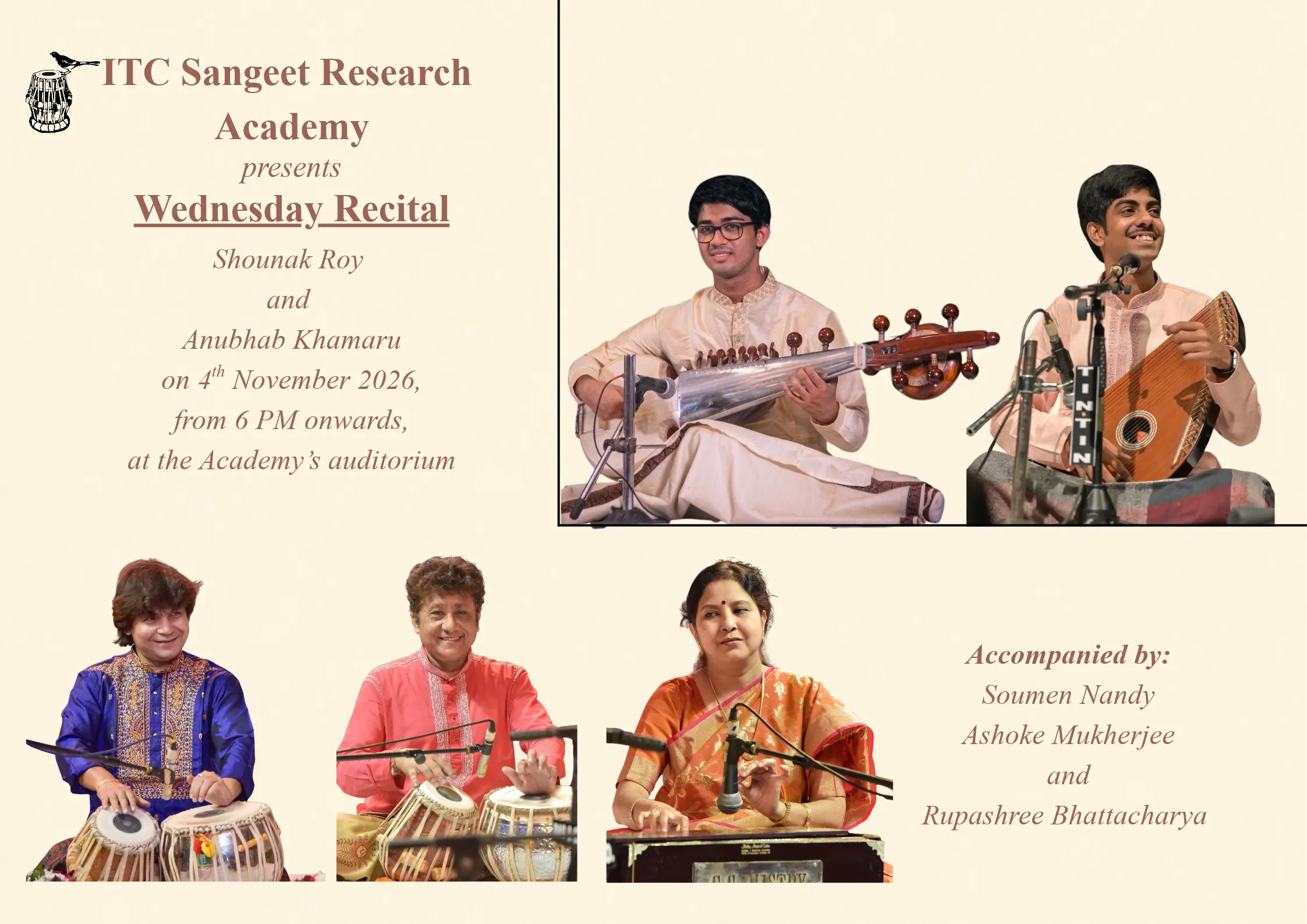 Shounak Roy (Sarod) | Anubhab Khamaru (Vocal) | Soumen Nandy (Tabla) | Ashoke Mukherjee (Tabla) | Rupashree Bhattacharya (Harmonium)